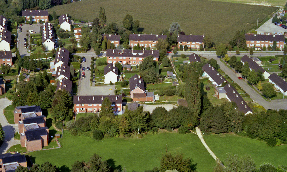 Vue aérienne de la cité de la Maillebotte à Nivelles