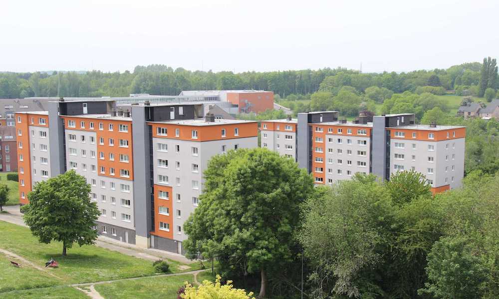 Vue du quartier Sainte-Barbe à Nivelles