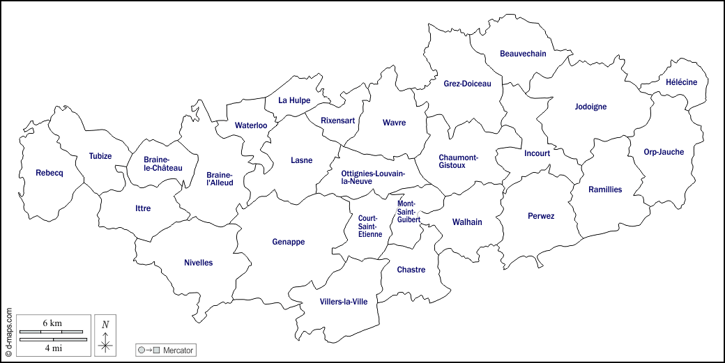 Carte du Brabant Wallon